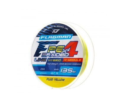 Купить Шнур плетеный Flagman PE Hybrid F4 135m FluoYellow 0,08mm. 3,6кг/8lb в Минске, Беларуси! Топовая цена, скидки, доставка. Rybalkashop.by