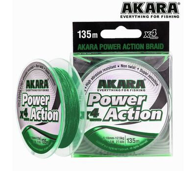 Купить Плетёный шнур Akara Power Action X-4 135м 0.14мм - Green в Минске, Беларуси! Топовая цена, скидки, доставка. Rybalkashop.by